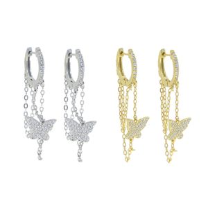 Wholesale silver star hoop earrings resale online - New Styles Real Sterling Silver hoop earring with Tassel Chain Earrings Cz Paved Moon Star Eye Hamsa Charm Jewelry