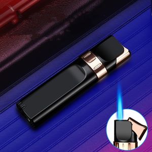 Ny vindtät metallbrännare Refillerbar cigarettändare Jet Kompaktgas Butan Cigar Lighter Portable Gadgets för Men Present