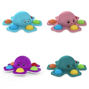 Fidget Spinners Toys Party Decoration Rotating Face Changing Octopus Fingers Spinner Plush Push Bubble Toy Fun Stress Relief Simple Games for Kids and Adults