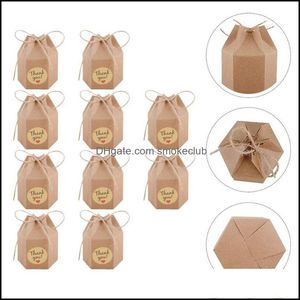 Gift Wrap Event Festive Party Supplies Home & Garden50 Sets Paper Present Hexagon Wrap Case Candy Box Wedding Packaging Drop Delivery 2021 N
