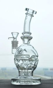 Cachimbos de água de fumaça Reciclador Crânio Bong de vidro narguilé Heady Dab Rigs Shisha Bongs de água Acessórios para fumar com tigela de 14 mm 9,8 polegadas