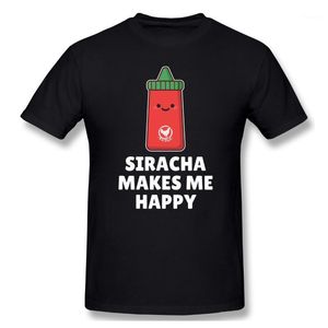 Hacer Feliz al por mayor-Camisetas para hombres Sirachas me hace feliz Camiseta de manga corta Básica divertida R338 Tshirt Tamaño del EUR