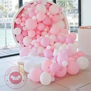 Party Decoration 25pcs 50pcs Baby Pink Macaron Balloons Shower Toy 10inch Matte White Latex Ballon Happy Birtday Event Wedding Decor