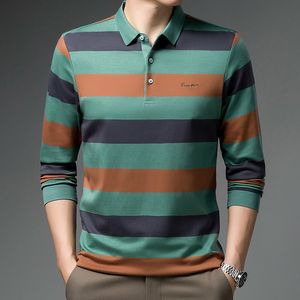 Solowo ny ankomst mode män polo shirt bomull multi färg höst långärmad lapel skjorta för man passar smal kläder