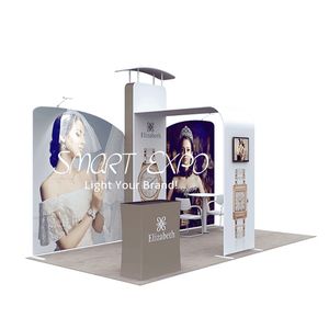 3 * 6 Expo Banner Visar Modular Trade Show Booth Advertision Display med ramkit Anpassad tryckt grafik Bärväska