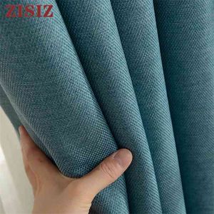 Modern Blackout Curtain For Living Room Bedroom Solid Color Thermal Insulated High Shading Curtains Window Blinds Drapes 210913