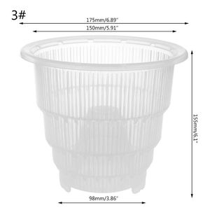 Mesh Pot Plast Plast Klar Orchid Blomma Container Planter Hem Trädgårdsarbete Dekoration Planterar Potter