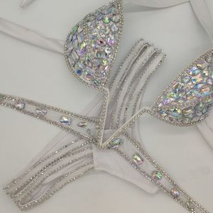 Venus férias v collar rhinestone swimwear deimond conjunto de biquíni push up maiô bling pedras maiô 210305