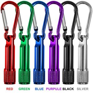 Portable Mini LED Flashlight Keychain Aluminum Alloy Torch with Carabiner Ring Keyrings