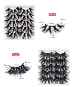 5 Pairs 25mm Faux Vizon Yanlış Kirpik El Yapımı Doğal Görünüm Sahte Göz Lashes Uzantıları 8 Edition 5d8087