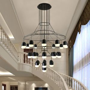 Nordiska hängande lampor för kök vardagsrum matsal lobby hall trappa wireflow g9 ledd hängande lampa loft deco industriell glans