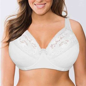 Plus Size Lace Bras For Women Lager Sexy Push Up Bra Bralette Comfortable Underwired Underwear Lingerie Tops BH D DD E F G Cup 210728