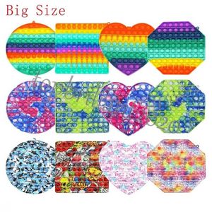 US STOCK Super Big Size cm Fidget Toys Push Bubble Autism Needs Squishy Stress Reliever Rainbow Toys Adult Kid Funny Anti stress Fidget Party Gifts