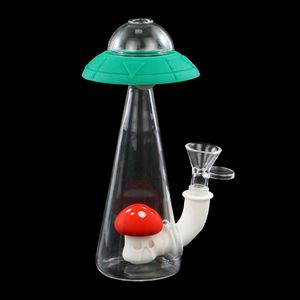 glass water pipe 7 inch smoking bubbler silicone hookah tobacco hand pipes wax oil rigs non-stick