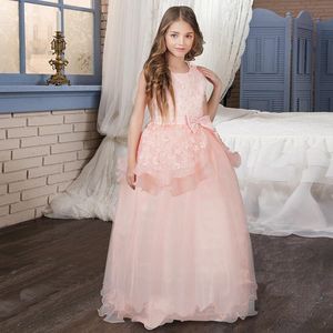 Vestidos de menina Long Kids Evening para meninas vestuário vestuário desgaste casamento aniversário verão roupas adolescentes 5 8 10 12 14t