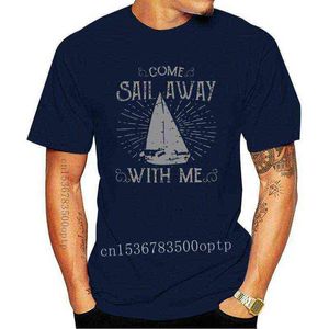 私と一緒に出航してください。Tシャツ。セーリング100％コットンプレミアムティー2021クールカジュアルプライドTシャツMENユニセックス2021ファッションTSH G1217