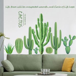 Muurstickers groen cactus patroon verwijderbare PVC zelfklevende woonkamer slaapkamer decoratieve behang woondecoratie