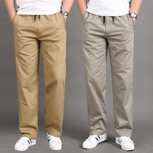 Men's Pants Cargo Men Military Style Oversized Loose Thin Elastic Waist Casual Pant Super Streetwear Cotton Straight Wide Leg