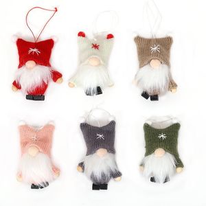 Christmas Wool Cute Faceless Doll Rudolph Gnome Plush Dolls Decoration Hanging Pendant Party Room Standing Household Tree Ornaments Thanksgiving Gift