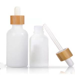 Wooden Lid Rubber Head Dropper Bottle White Porcelain Cosmetics Stock Solution Essential Oil Essence Split Bottles 10ml 15ml 20ml 30ml 50ml 100ml 3 16hb Q2