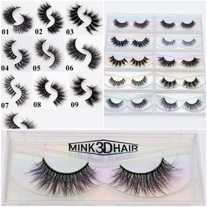 Multilayer 3D Fuax Mink Eyelashes Wispy Olhe Natural Look Falso Eyelash Macio Individual Individual Falso Lash Na Maquiagem Maquiagem Crueldade Livre Floffy Lashes Extensão