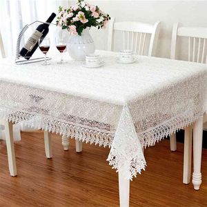 Laço Toalha de Tablecloth Rosa Branco Gaze Gaze Antependium Bordado Casa Europeia Estilo Pano de Chá Quadrado 210626