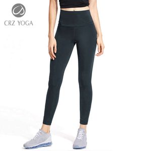 CRZ Yoga Mulheres Yoga Leggings Naked Sentindo Mim Cintura Alta Cintura Apertado Calças de Workout-25 Polegadas 210929