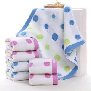 Towel Hign Quality Velvet Cute Dot Pattern Face Soft Feeling High Water Absorption 34x34cm 100% Cotton Terry Hand