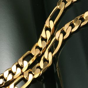Massive Figaro 18 K Sarı Altın Dolu Erkek Kolye Zinciri 60 cm Uzun Katı Takı Hediye
