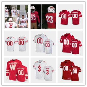 NCAA Wisconsin Stitched College Football Jersey 23 Jonathan Taylor 16 Russell Wilson 99 JJ. Watt 42 T.J Watt Troy Fumagalli Nick Nelson Leon Jacobs Hunter Johnson