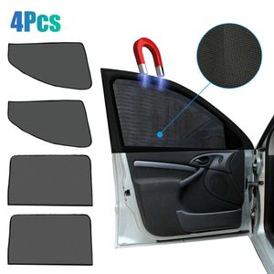 4PCS Magnetic Car Side Front Rear Rear Window Parasole Cover Mesh Shield Protezione UV Nero Auto Parti esterne Parasole per auto