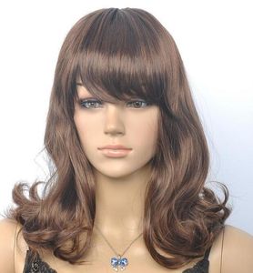 Hot Wig New Fashion Sexy Women's Short Dark Brown Wavy Synthetic Full Wigs