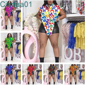 Women Blouses Designer Sexy Shirts Trend Printed Letters Top Personalized Wear Summer Shirt Plus Size Ladies Clothing S-5xl 7 Colours