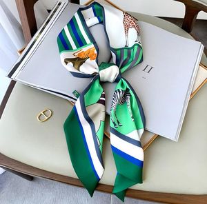 Women's new thin and narrow strip silk scarf fashion sharp corner retro carriage scarf tied bag with hair ribbon streamer scarf GC13