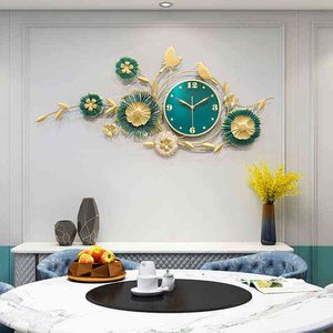 Simple Large Wall Clock Modern Design Creative Chinese Style Luxury Silent Art Wall Clock Metal Reloj De Pared Home Decor 50 H1230