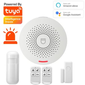 ZSWKD Tuya Wifi Alarm System Kits Wireless Security Burglar With Motion Detector Door Sensor Life App Smart Home DIY