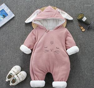 Baby kläder Romper pjms för män och kvinnor i höst vinter inte borttagbar med cap1 kläder set