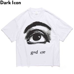 GUD EYE SIMPLE STYLE MEN'S T-SHIRT Sommar Stora Tshirts för Man Streetwear Kläder 210603