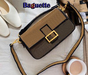 31cm Jumbo Handbags Baguette Shoulder Bag Fashion High Quality Canvas Luxurys Designer Crossbody Bags Purses Pouch with Wide Strap