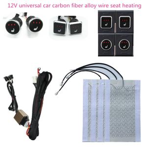 Autositzbezüge Heizung Universal 12V Kohlefaserlegierung Draht Heizkissen Kit Level 3 Schalter Kissen Set Winterwärmer Abdeckung