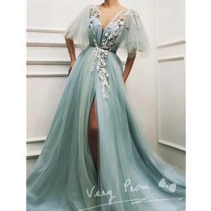 Suknie wieczorowe Plus Rozmiar Złudzenie Długie Rękawy Eleganckie Dubai Arabskie Cekiny Prom Suknia Party Dress00051