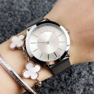 Fashion Top Brand wrist watches women men Unisex Lovers' Steel Metal Band quartz watch C2140-1