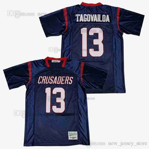 Movie Tua Tagovailoa # 13 High School Jersey Niestandardowy DIY Design Schode College Football Koszulki