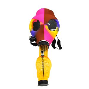 Газовая маска Стеклянная Вода Бонги Мини DAB Буровые установки Силиконовые Bong Труба для розничной торговли Оптом
