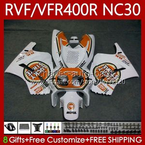 Ciało dla Honda RVF VFR 400 RVF400 R 400RR VFR 400R 89-93 79NO.139 VFR400 R RVF400R NC30 V4 1989 1990 1991 1992 1993 VFR400RR VFR400R 89 90 91 92 93 Kit Orange Orange Lucky