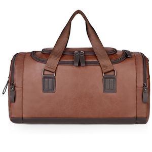 Luxury PU Leather Travel Bag Outdoor Women Duffle Bags Men Waterproof Gym for Weekend Drop 211102