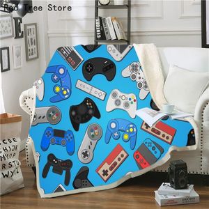 Pluszowy koc do kanapy Kanapa Nowoczesny Gamepad Video Game Controller Rozmyte Koc Pokrywa Odtwarzacz Polar Rzuć Dywan Dekoracji