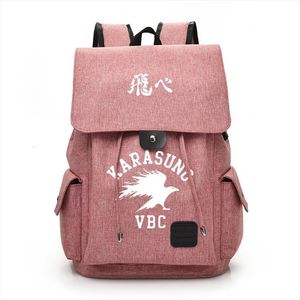 Anime Haikyuu Karasuno Backpack Laptop Usb Charging Backbag Travel Daypacks School Bookbag Mochila