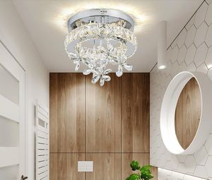 Modern Simple Stainless Steel Lustre Ceiling Lights 90V~260V LED Clear Crystal Decoration For Living Room Bedroom Restaurant Lamps