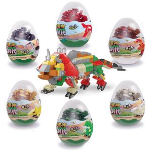 Modell byggnad kit block kapsel leksak dinosaur ägg zoologi bilbilar tåg stad diy kreativa tegel leksaker gåva för barn